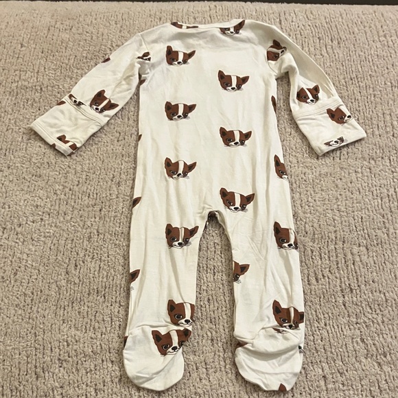 Kate Quinn Cream Footie with Brown Dog Pattern - Picture 6 of 6